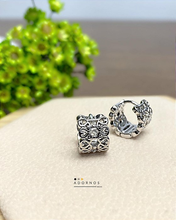 Brinco Argolinha Grossa Trabalhada