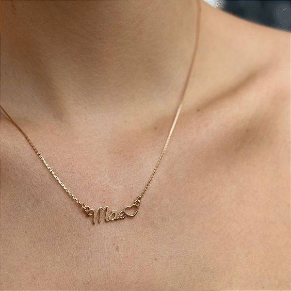 Colar Mãe e Coração Liso