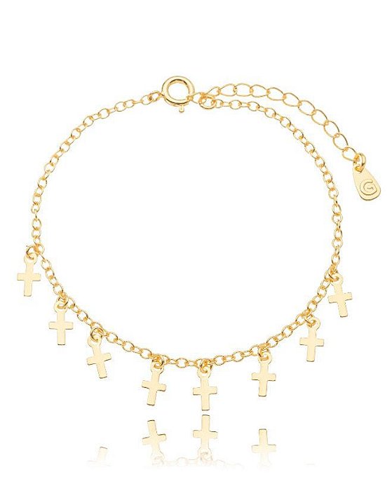 Pulseira c/ Pingentes Cruz