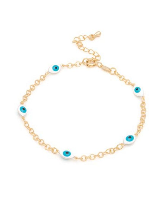 Pulseira Elos c/ Pingentes Olho Grego