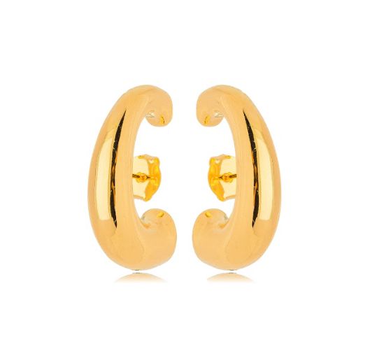 Brinco Ear Hook Liso Abaulado