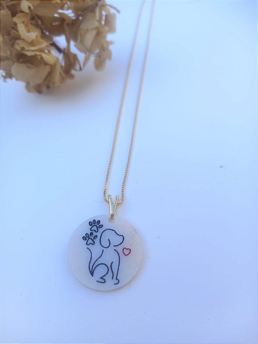 Colar Plaquinha Love Dog