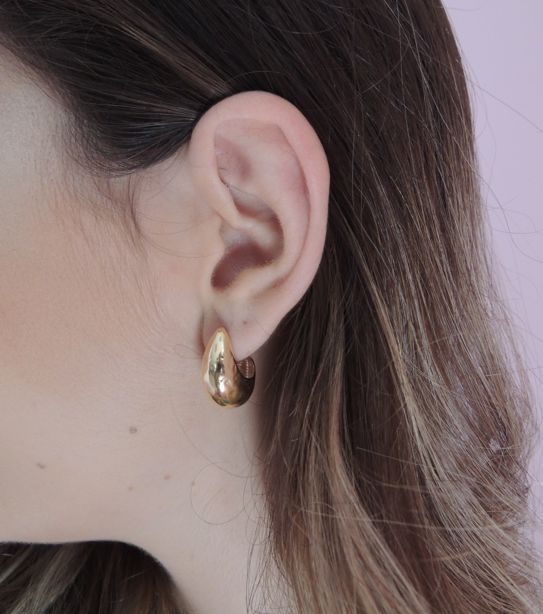 Brinco Gota Marteladinha Inspiração Alta Joalheria