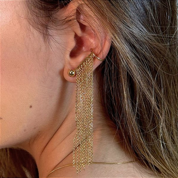 Brinco Ear Cuff Franja Radiante