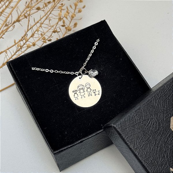 Colar Personalizado Membros da Família - Prata 925