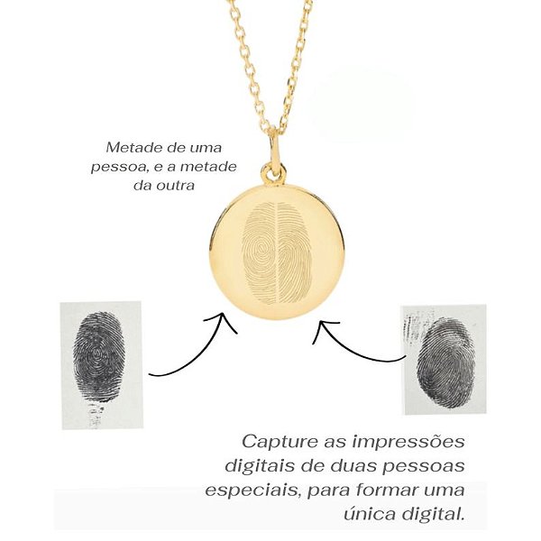 Colar Impressão Única Personalizado c/ Pingente Redondo (2cm)