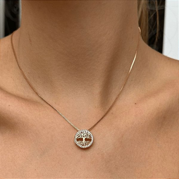 Colar Árvore da Vida Renascimento da Vida - Ouro 18k