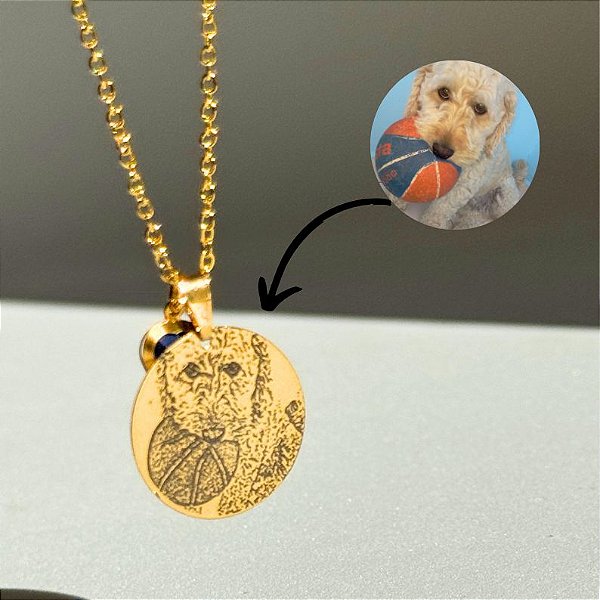 Colar Personalizado Querido Pet (2cm) - Ouro 18k