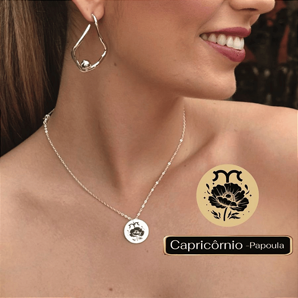 Capricórnio: Colar Flores do Zodíaco - Papoula