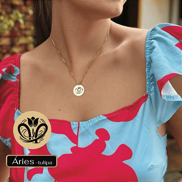 Áries: Colar Flores do Zodíaco - Tulipa