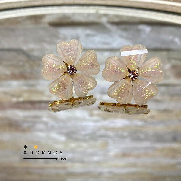 Brinco Flor Resinado