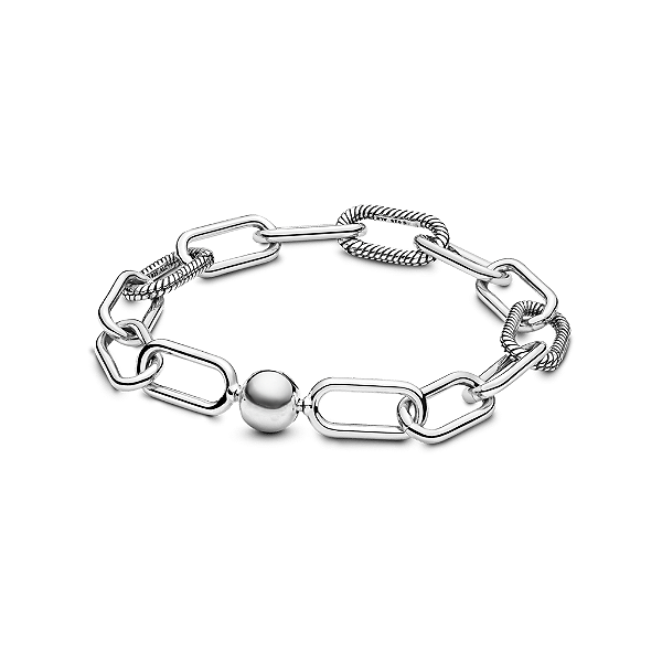 Pulseira Corrente Charms Elos - Prata 925