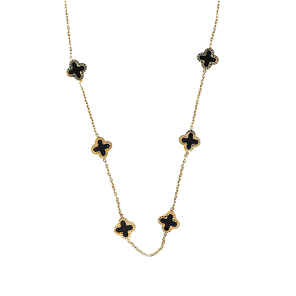 Colar Chocker Pendente 6 Trevo Lucky