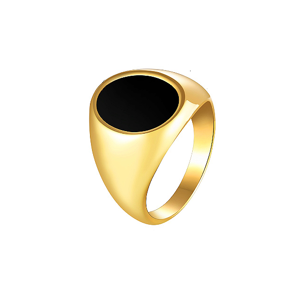 Anel Facetado Oval Signet