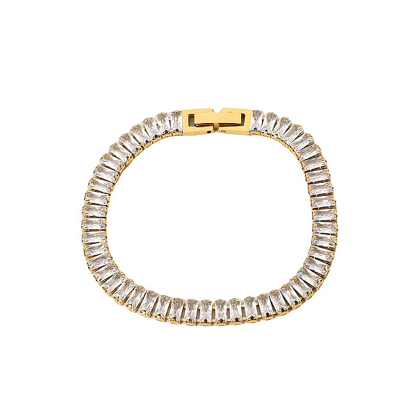 Pulseira Rivieras Retangulares Branca