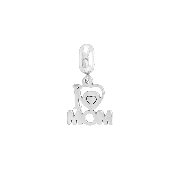 Pingente Charms I LOVE MOM