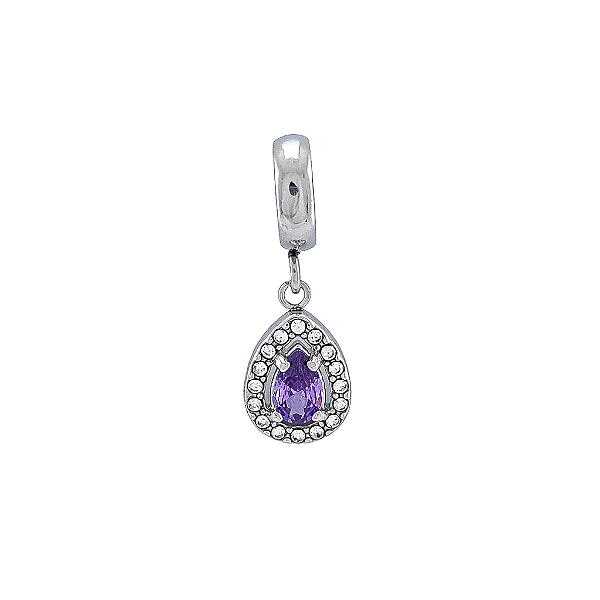 Pingente Charms Gota Roxa