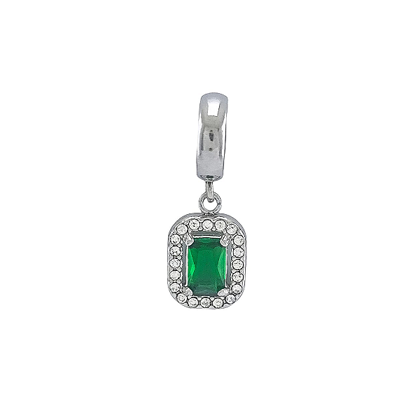 Pingente Charms Retangulo Verde
