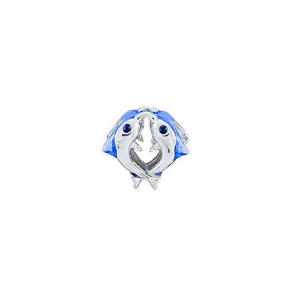 Pingente Charms Ocean Golfinhos Azul