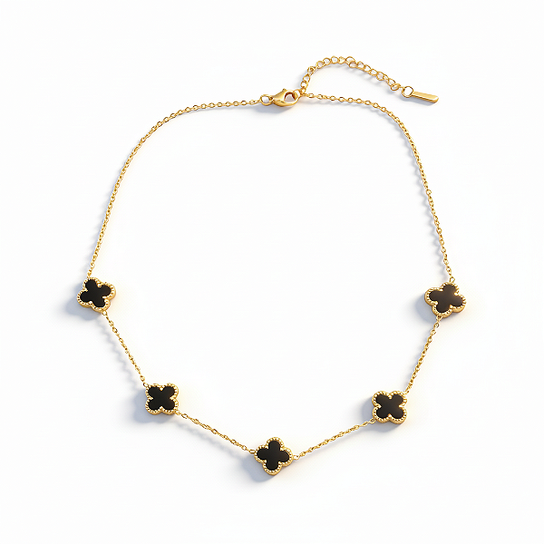 Colar Chocker 5 Trevos Lucky