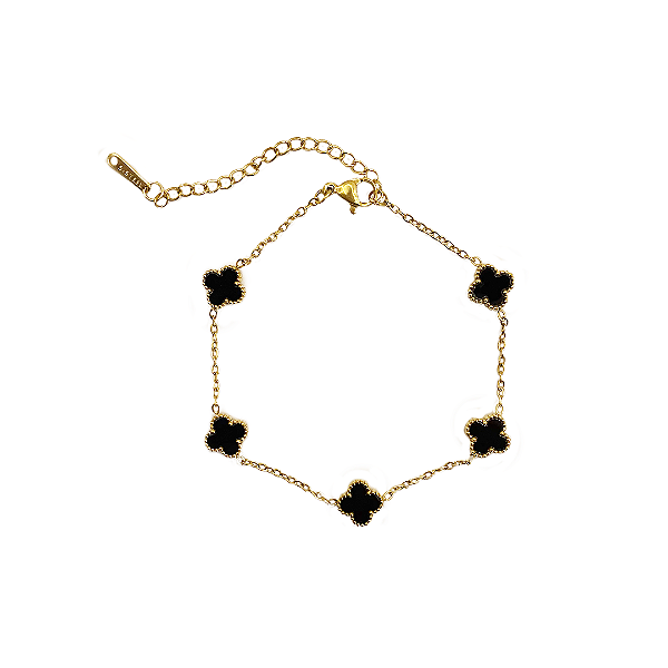 Pulseira Ajustável 5 Trevos Lucky