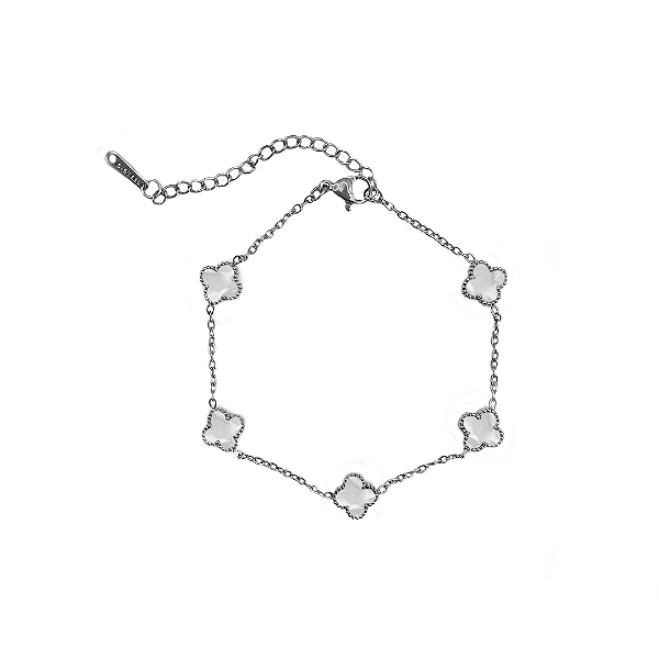 Pulseira Ajustável 5 Trevos Lucky Pearl