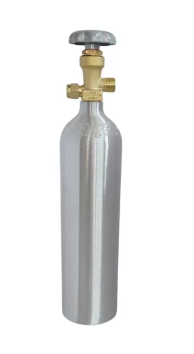 Cilindro CO2 em Aluminio, capacidade - 1,34L - 0,9kg - Com Válvula