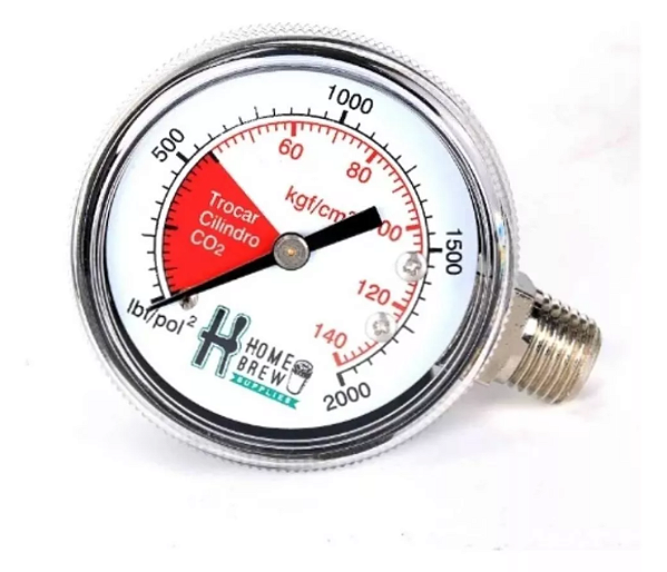 Manômetro de alta para regulador de CO2