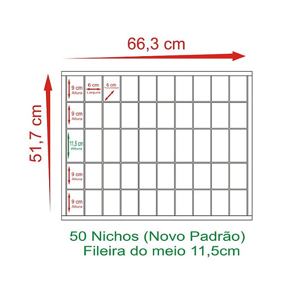 Expositor 40 Nichos Copos Shot Glass Cachaça + 10 Copos Tequila - Branco com Porta de Acrílico