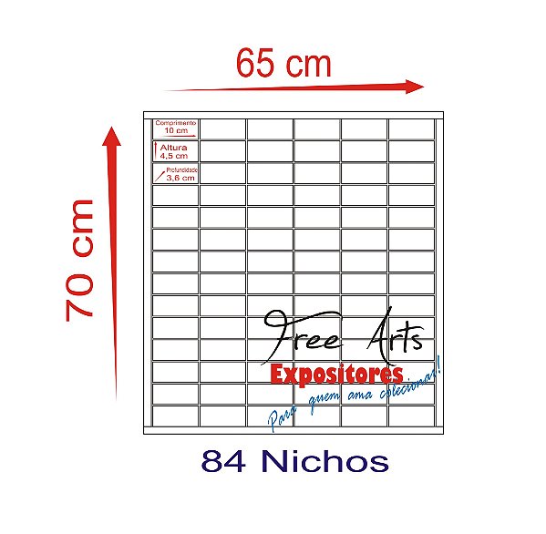 2 Expositores Personalizados com 84 Nichos cada - Branco Com Portas de Acrílico