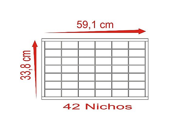 Expositor 42 Nichos Para Carrinhos HotWheels - Madeirado Claro com Branco