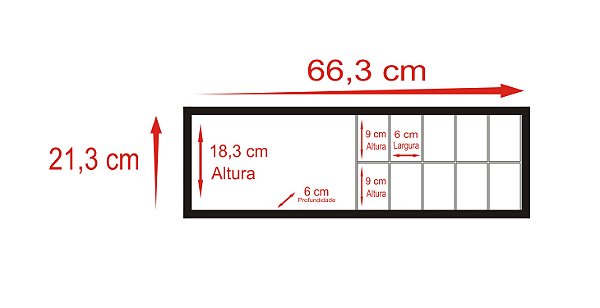 Expositor Personalizado Lucas - Preto com Branco e Porta de Acrílico