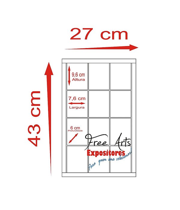 Expositor Personalizado 43 x 27 Para Copos Shot - Branco Com Portas de Acrílico