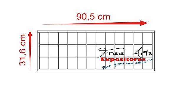 2 Expositores Personalizado 90,5 x 31,6 Para Copos Shot - Branco Com Portas de Acrílico