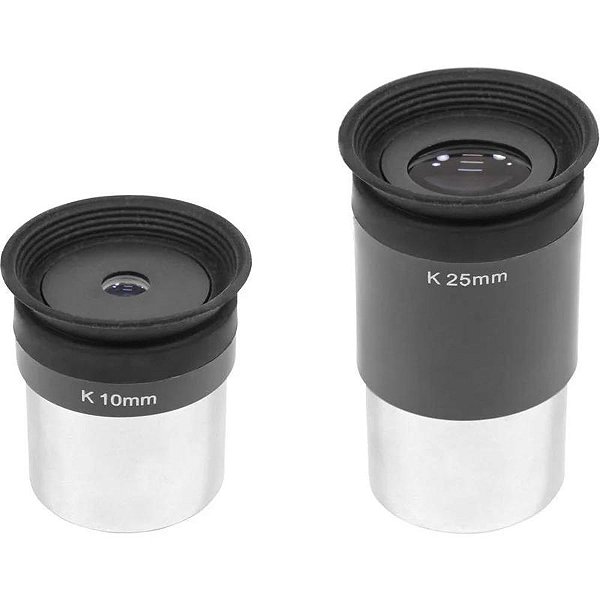 Lentes Oculares 25 mm E 10 mm Kellner Para Telescópio Observar Ver Olhar Lua Planetas