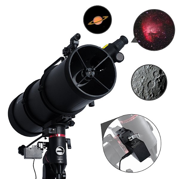 Telescópio Astronômico Uranum Galileu 160/800mm Montagem EQ4 Alemã Com Motor De Rastreamento Robusto