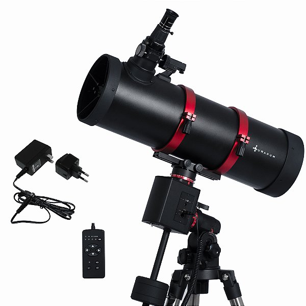 Telescópio Refletor Uranum 160/800mm Com Montagem Equatorial Alemã Motor 4 Tempos Base Motorizada Alta Precisão