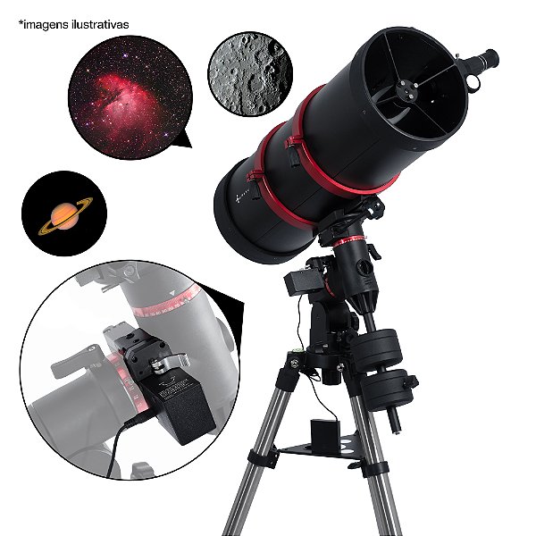 Telescópio Refletor Uranum Zeus 210/800mm EQ4 Motorizado Alta Captação De Luz Observação Avançada