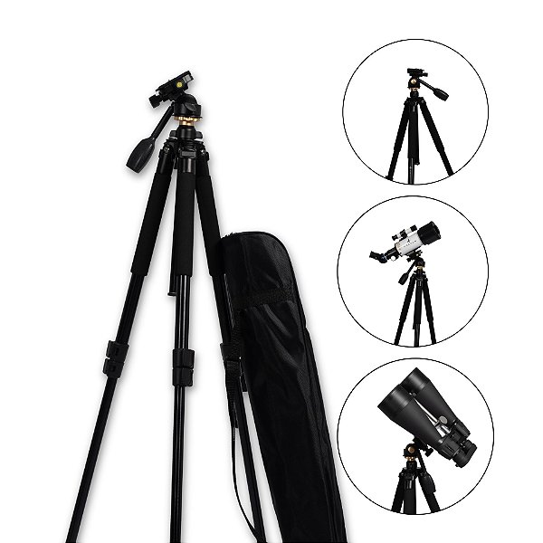 Tripé Uranum Profissional Suporte Estável Para Binóculos Telescópios Câmeras Lunetas Acessórios