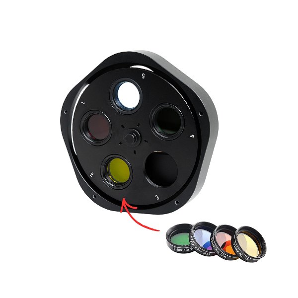 Porta Filtros 1.25" 5 Posições Uranum Alternador de Filtros para Telescópio Armazenamento Seguro Pratico