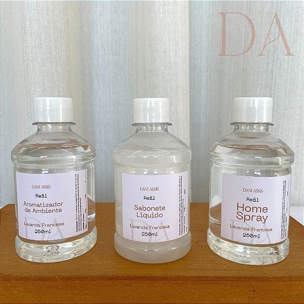 Kit Refis Aromatizador + Sabonete líquido + Home Spray Lavanda Francesa 250ml