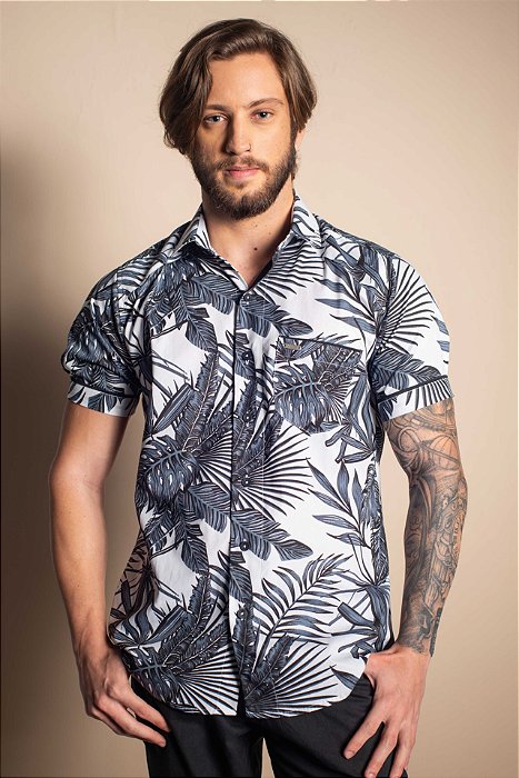 Camisa Manga Curta Estampada - Loja His - Loja His - Moda Masculina: Camisas  Polo, Camisetas, Bermudas e Calças