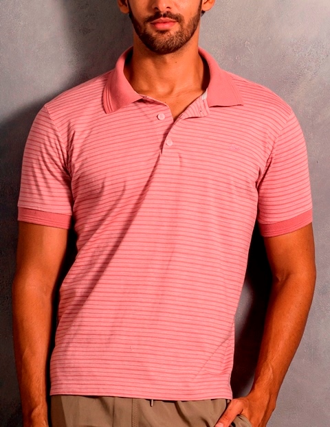 Camisa Polo MC com listra Miami - Loja His