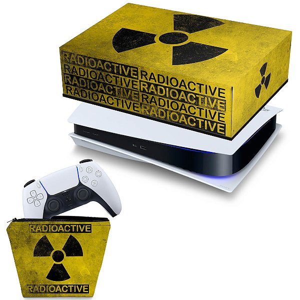 KIT PS5 Fat Capa e Case Controle - Radioativo