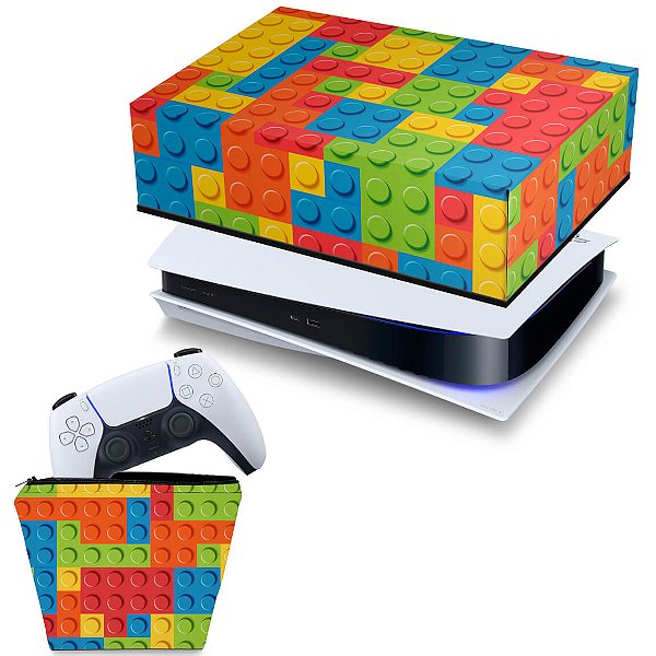 KIT PS5 Capa e Case Controle - Lego Peça