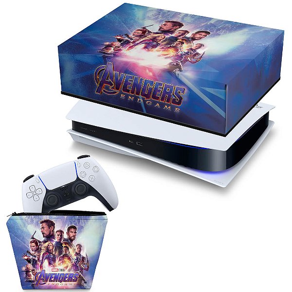 KIT PS5 Fat Capa e Case Controle - Vingadores Ultimato Endgame