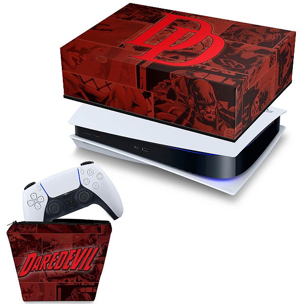 KIT PS5 Capa e Case Controle - Daredevil Demolidor Comics