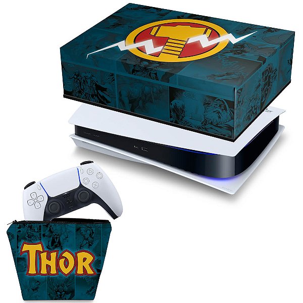 KIT PS5 Fat Capa e Case Controle - Thor Comics