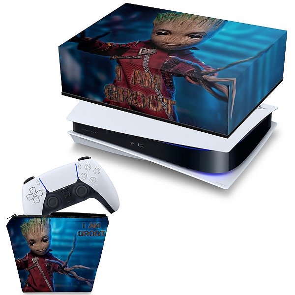 KIT PS5 Fat Capa e Case Controle - Baby Groot