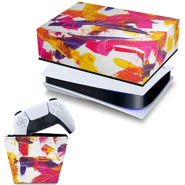 KIT PS5 Fat Capa e Case Controle - Abstrato #103